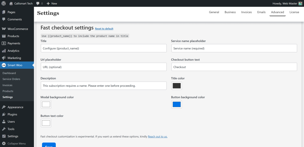 smart woo advanced settings 2