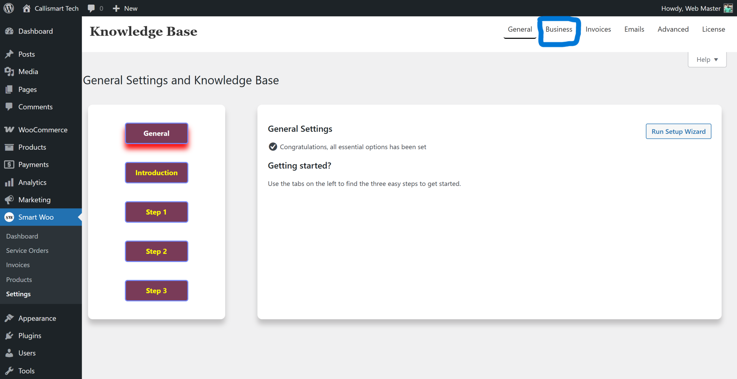 smartwoo general settings page scaled